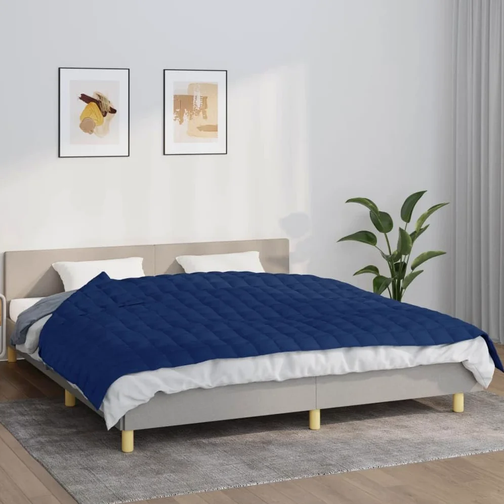JUDYY Coperta Ponderata Blu 155x220 cm 7 kg Tessuto,Coperte da Letto,Coperta Ponderata,Coperta ponderata Benessere Antistress-350740