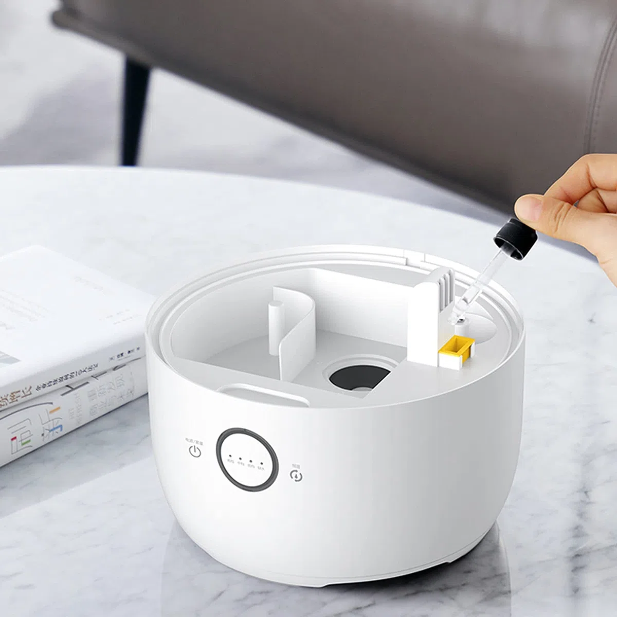 HASMI Umidificatore Ambiente Umidificatori for Camera da Letto, umidificatore di Nebbia Fresca for Baby Room con spegnimento Automatico e Accogliente Luce Notturna Domestico Umidificatore