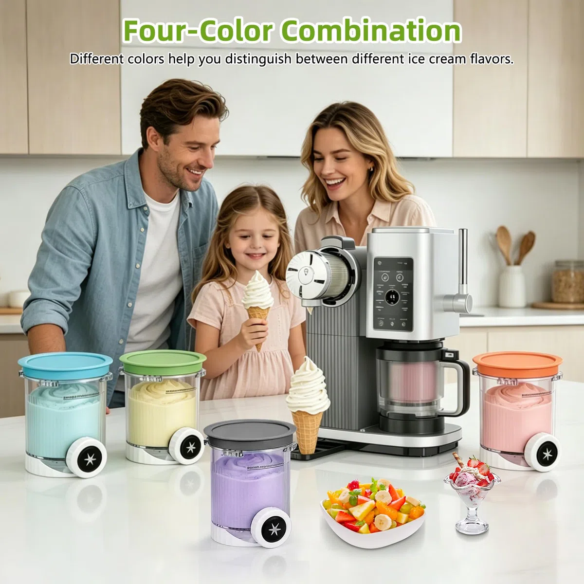4 Pezzi Contenitori per Gelato,Contenitore per Ninja Creami NC701UK NC701 NC700 serie,Senza BPA Lavabile in Lavastoviglie Accessori per Macchine per Il Gelato