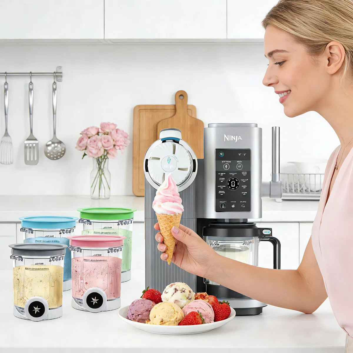 4 contenitori per Ninja Swirl CREAMi NC701EU 480 ML senza BPA e lavabile in lavastoviglie, compatibile con contenitore Ninja Creami Swirl Swirl Accessori per NC701EU, NC501EU, NC301EU, Gelatiera