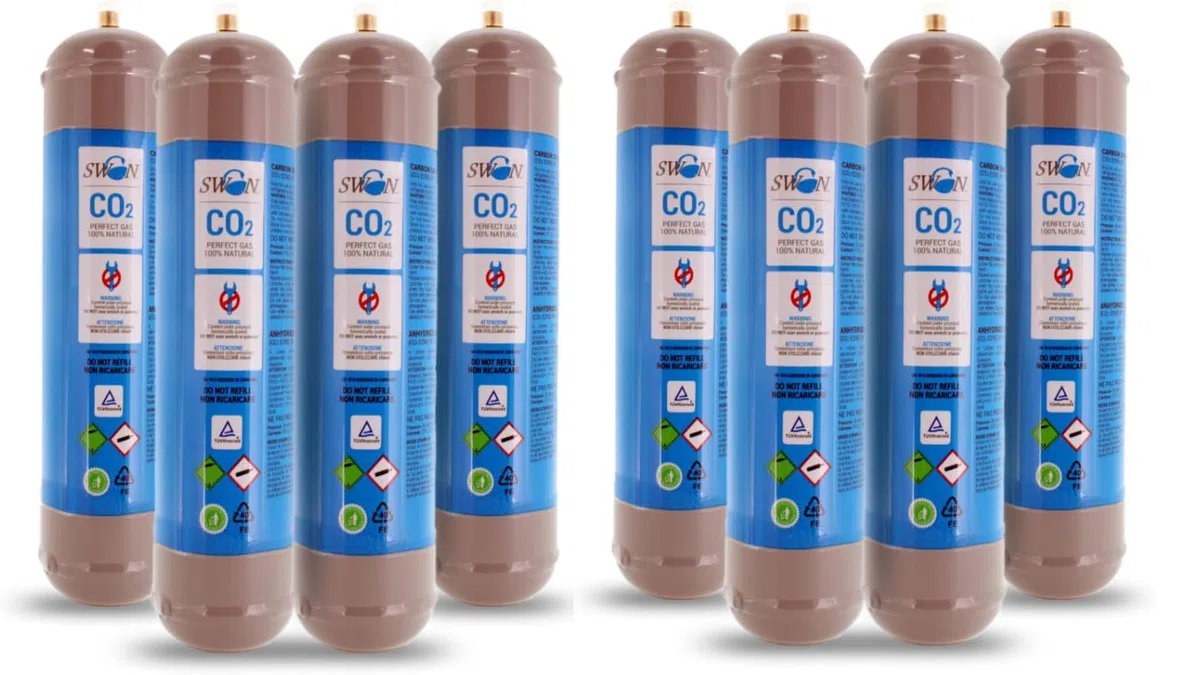 Bombole CO2 600g E290 per Gasatore Acqua Frizzante – Attacco M11x1 Compatibile Universale – Set Risparmio 8 Pezzi - Certificata TUV