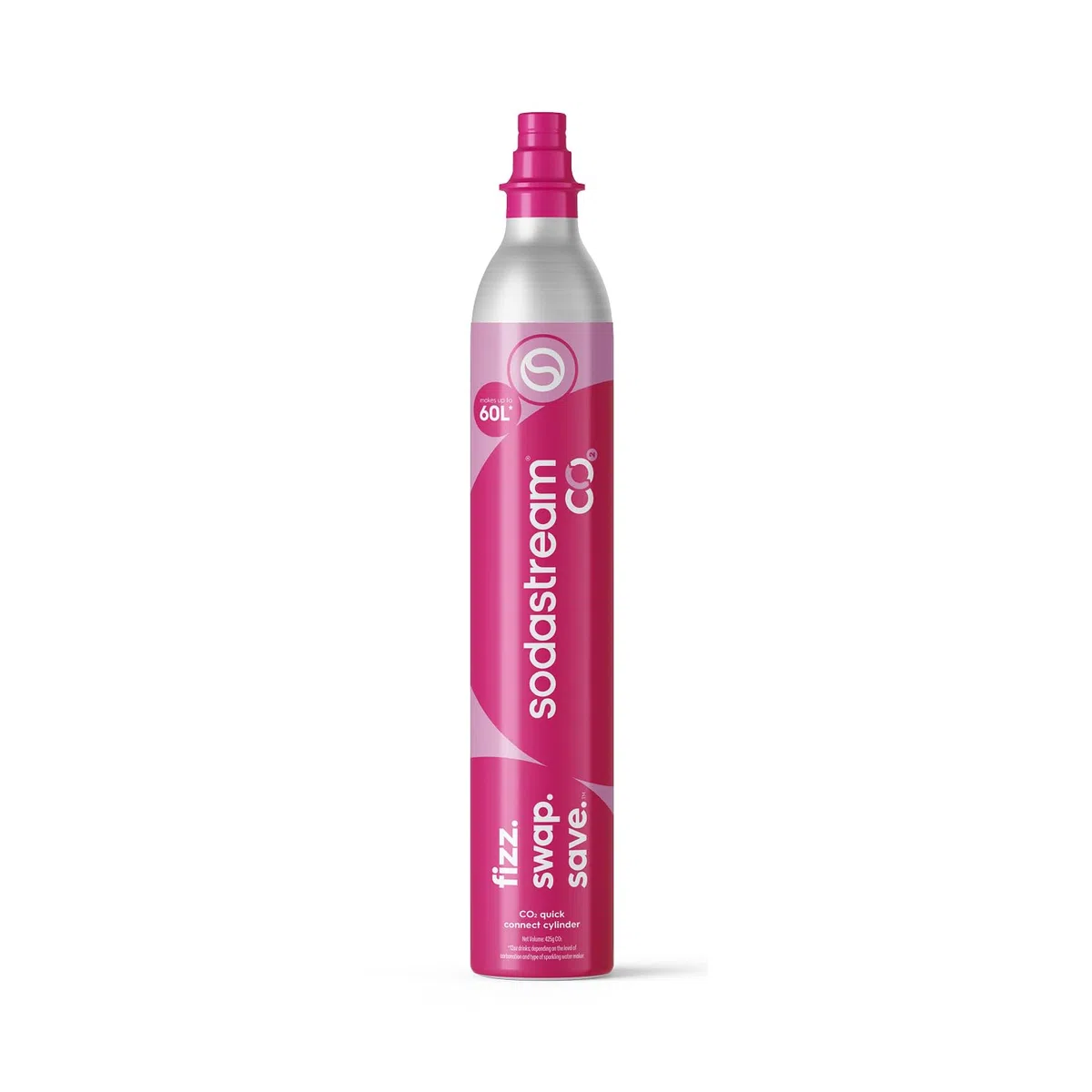 Sodastream Cilindro Co2 Addizionale Cqc Con Attacco Rapido, Bombola Co2 Alimentare Adatto Per Gasatori Sodastream Terra E Duo, Rosa
