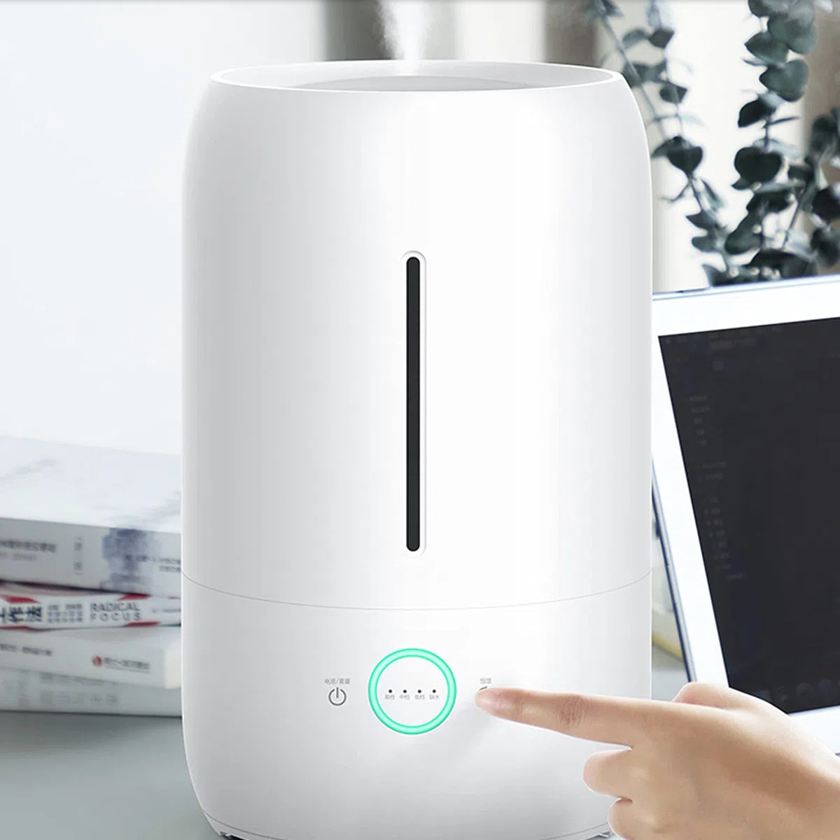 HASMI Umidificatore Ambiente Umidificatori for Camera da Letto, umidificatore di Nebbia Fresca for Baby Room con spegnimento Automatico e Accogliente Luce Notturna Domestico Umidificatore