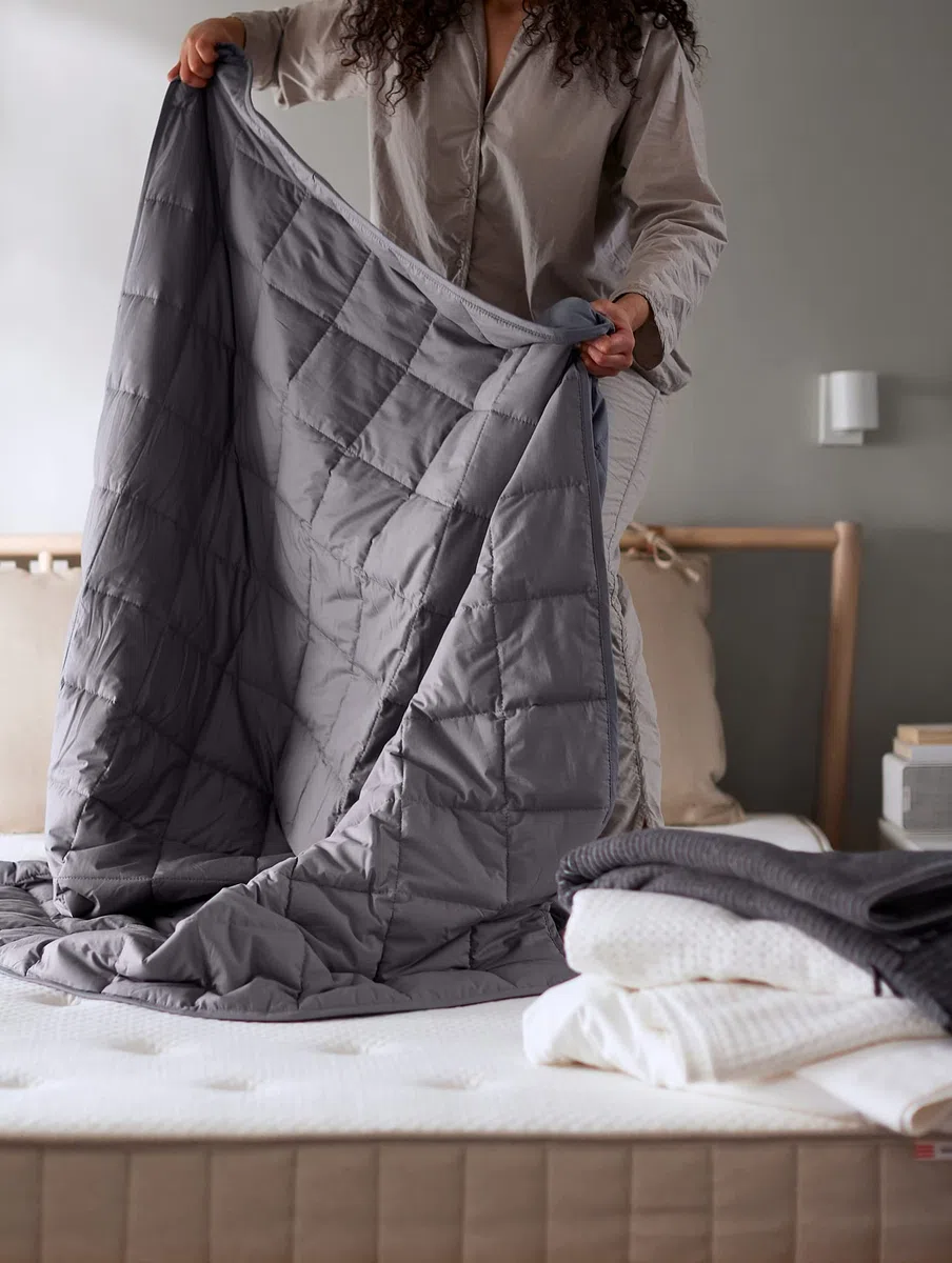 Ikea Coperta ponderata ODONVIDE, luce calda, 150x200 cm 6 kg, grigio scuro