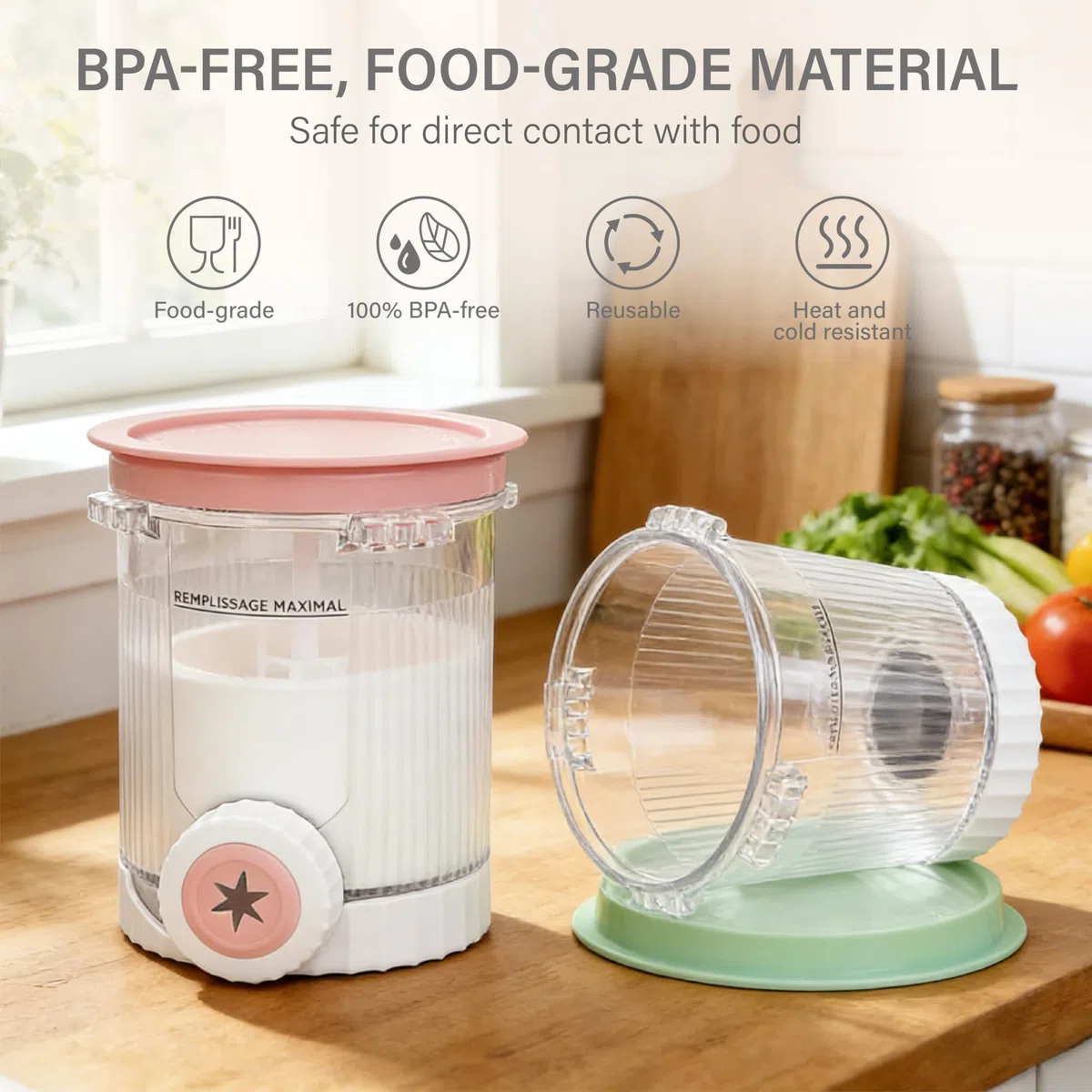 4 Contenitori Compatibili Creami NC700 NC701EU 480ml, Creami Swirl Pot con Coperchio Ermetico, Impilabili BPA-Free, per Gelato Sorbetto Frozen Yogurt