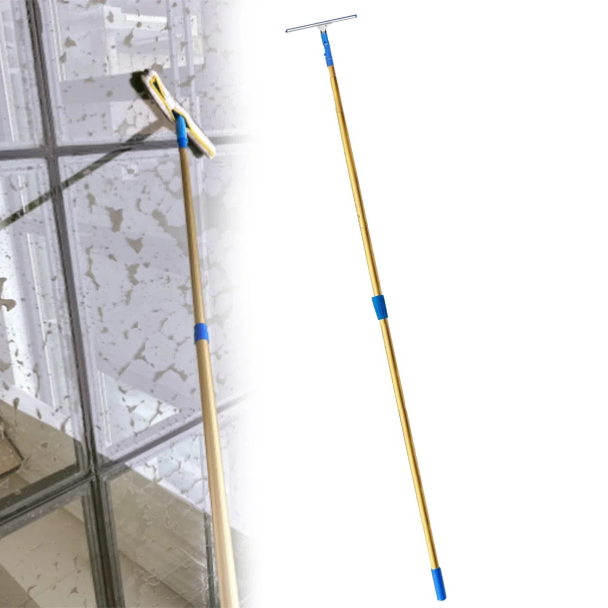 telescopico lavavetri Detergente Professionale Per Vetri Esterni, Kit Per Il Lavaggio Di Vetri Esterni Per Specchietti Retrovisori In Vetro, Attrezzatura Per(L 6.5m/21ft)