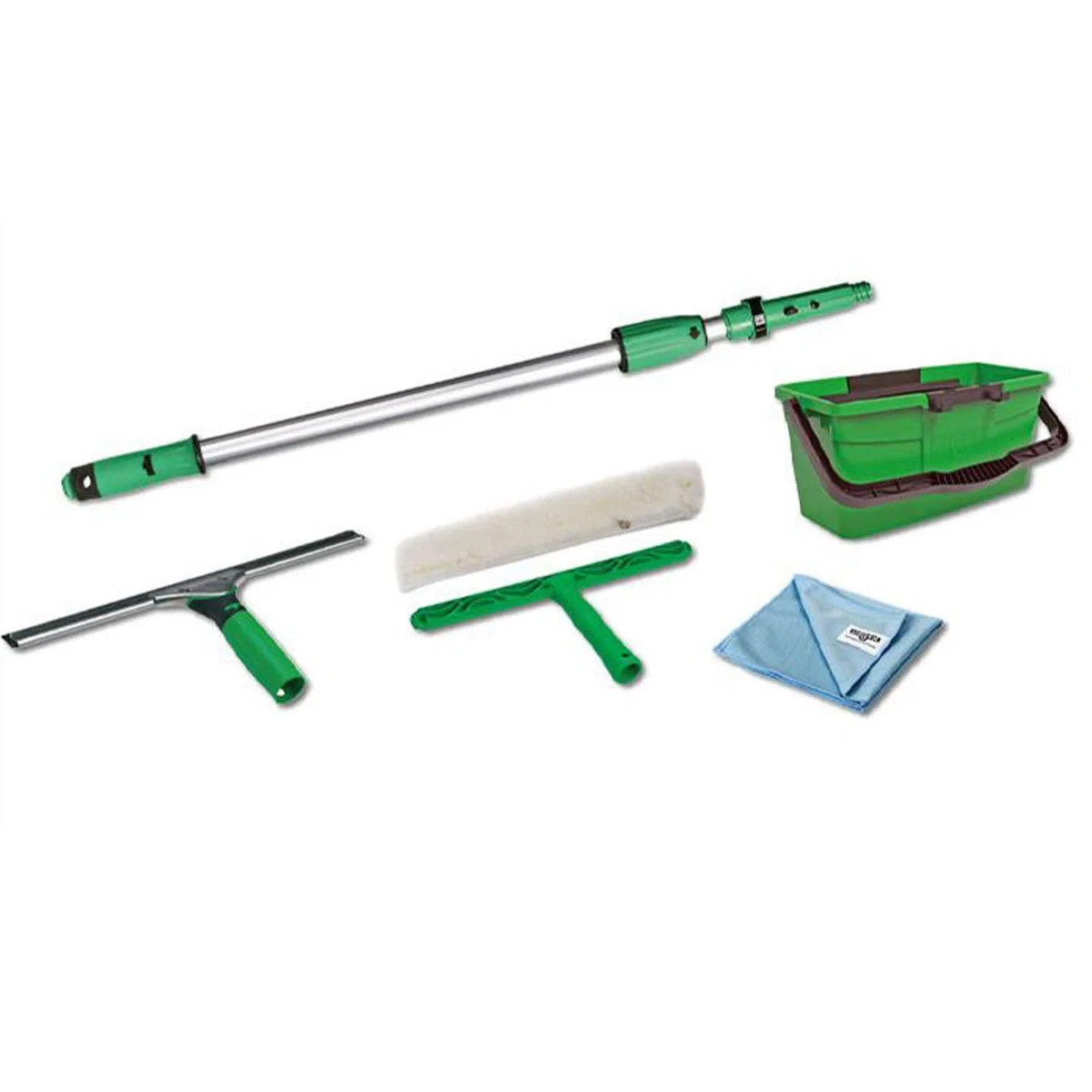 Unger AK285 AK285 - Kit di pulizia professionale per vetri con lavavetri da 35 cm, idropulitrice da 35 cm, secchio da 12 litri e asta da 1,25 m per finestre, vetro e uPVC, per finestre