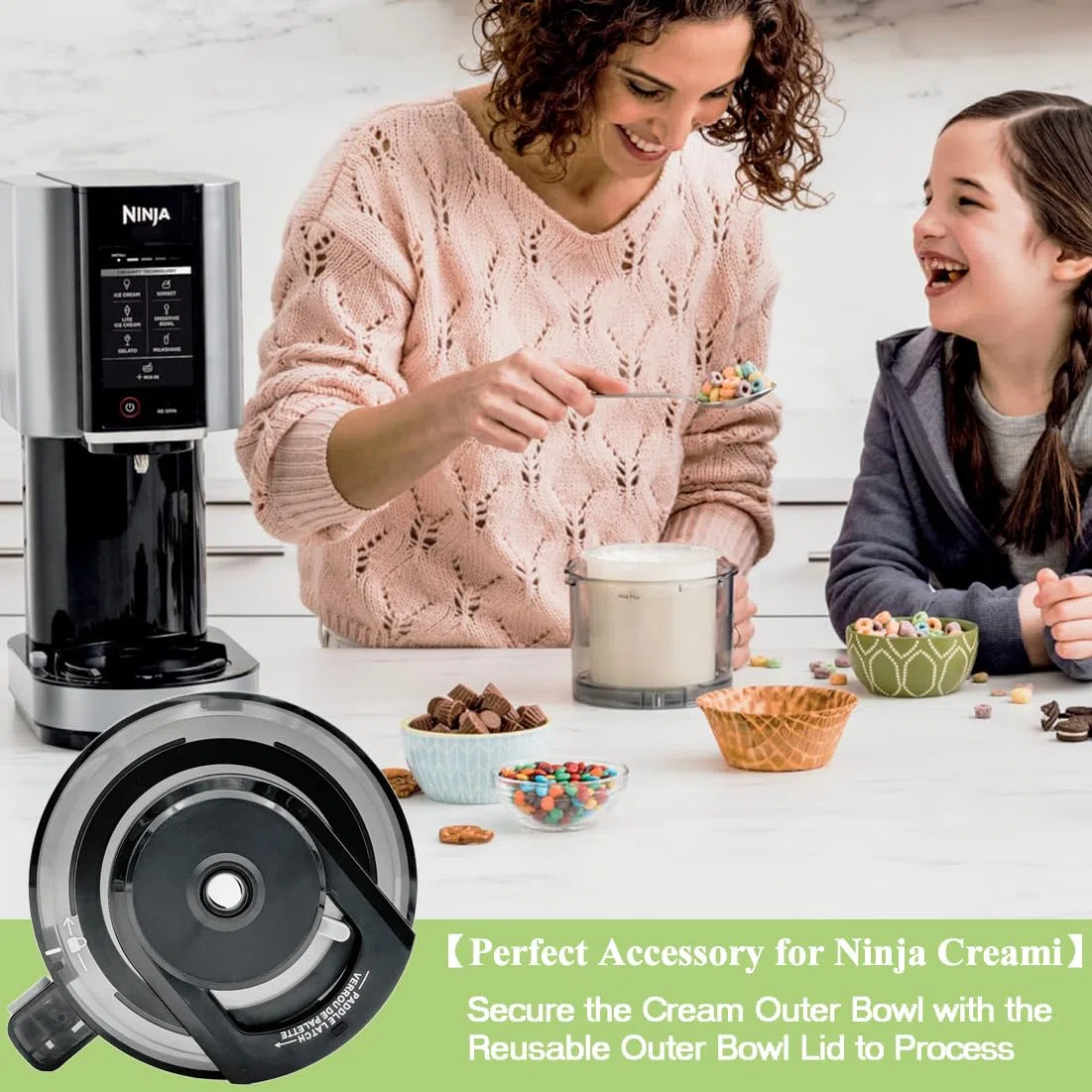 Coperchio Esterno di Ricambio per Ninja CREAMi Gelatiera NC300EU NC300EUCP, Accessori per Gelatiere Compatibile con Ninja Creamy NC300 NC301 Serie