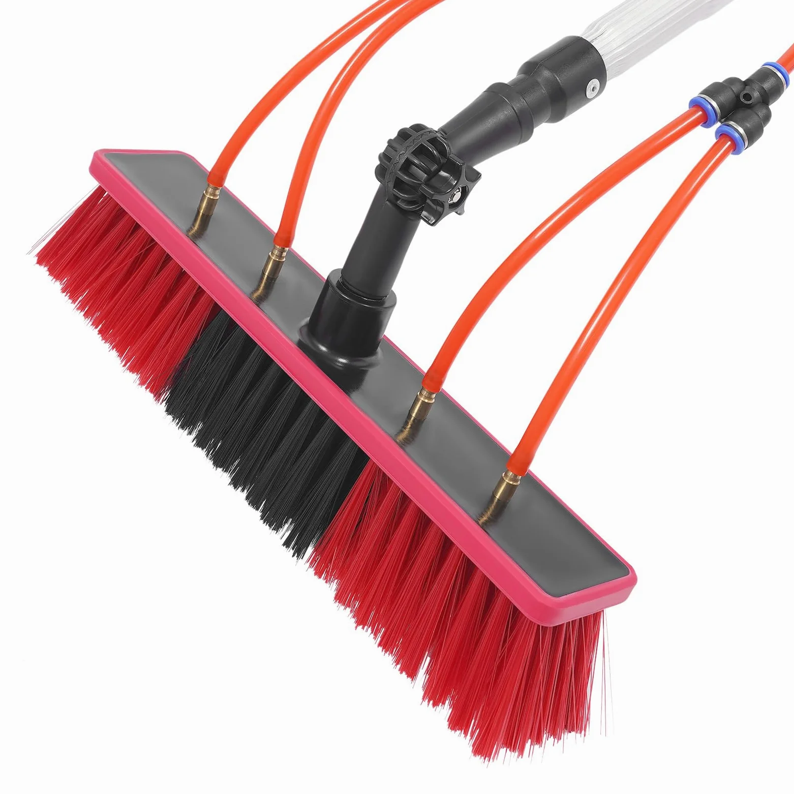 Pulitore finestra con manico telescopico 1-8 m – lavavetri regolabile in lunghezza – Set professionale di lavavetri, testina rimovibile, asta telescopica per la pulizia di finestre per auto, camion,