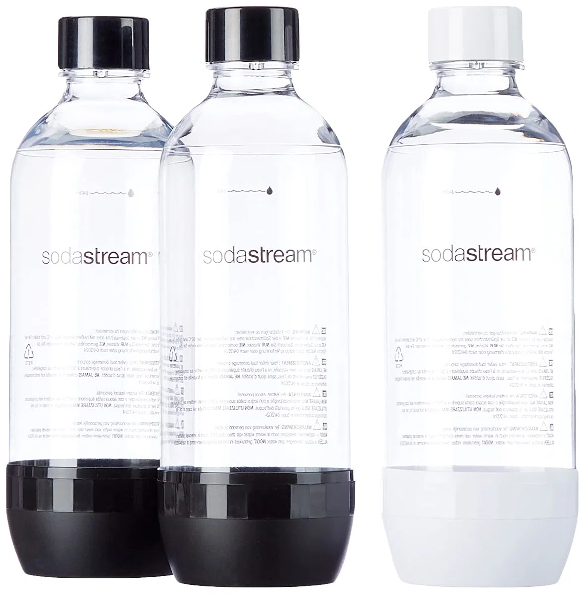 Sodastream Art Nero, Gasatore d’Acqua per Trasformare l’Acqua in Acqua Frizzante & Bottiglie Classiche per gasatore d'acqua, Capienza 1 Litro
