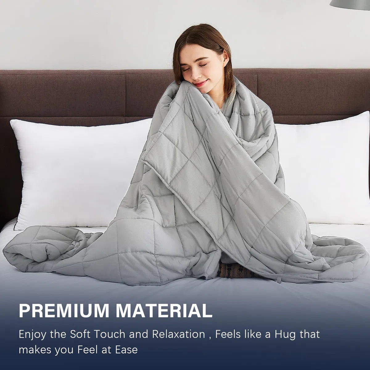 CuteKing Coperta ponderata per adulti: coperta ponderata con perline di vetro di alta qualità, traspirante e pesante per un sonno confortevole, coperta spessa, per adulti e tutte le stagioni (9 kg