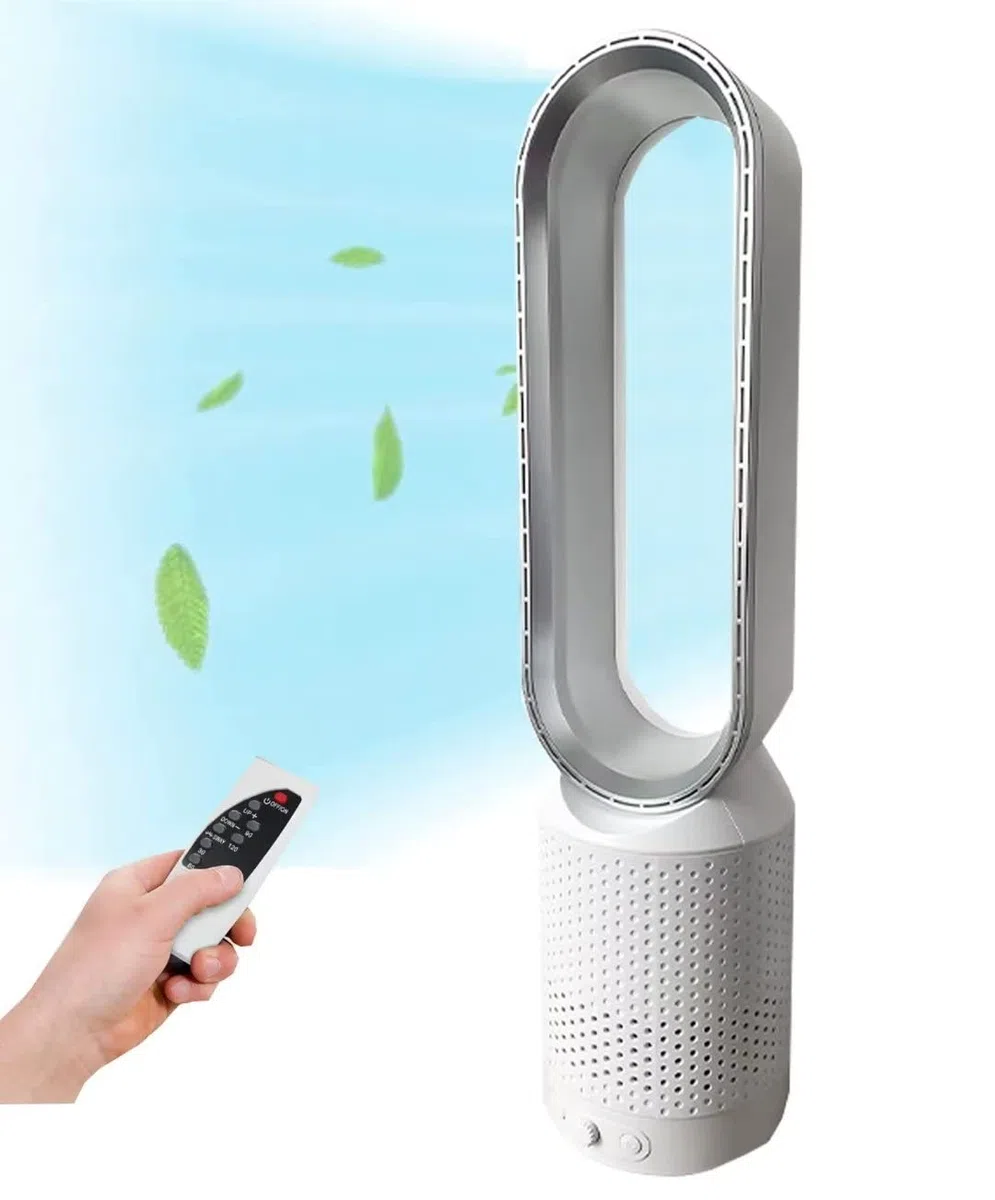 Ventilatore Senza Pale da 20 Pollici, purificatore d'Aria, Ventilatore Elettrico Senza Foglie, Potente Ventilatore con Telecomando, 8 velocità, Timer da 120 Minuti, ventilatori a t