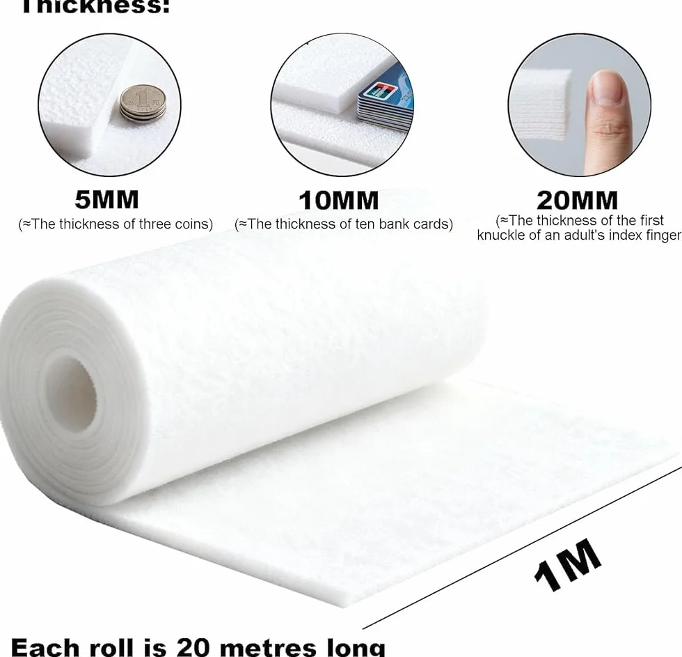 Rullo di cotone del filtro dell'aria del poliestere del poliestere di 20m, del tampone di ventilazione ad alta densità per la raccolta della polvere, disponibile in spessore di 5mm 10mm 20mm, facile v