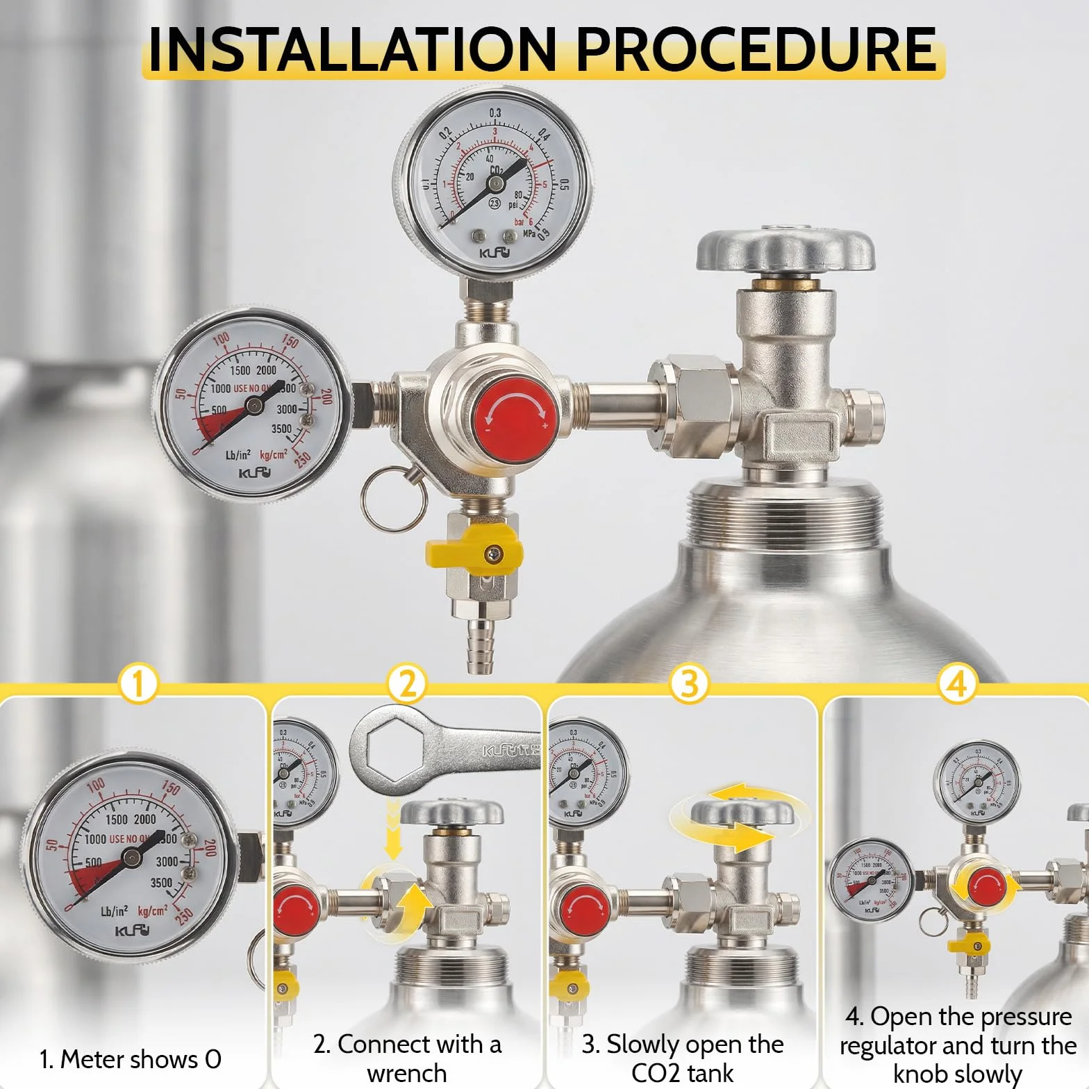 Riduttore di pressione per birra CO2, doppio misuratore W21.8, CO2, riduttore di pressione professionale, riutilizzabile per macchina della birra, birra, spina 3/4