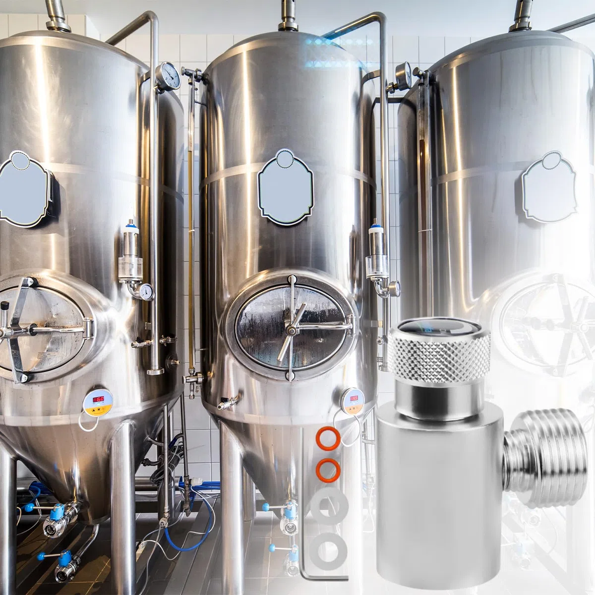 Adattatore per bombola di CO2, Ricarica Cilindro CO2 Adattatore da W21.8-14 a TR21-4, Ricarica di CO2, Convertitore di Soda, per Bombole per Acquario, Adattatore di Ricarica per Soda (Argento)