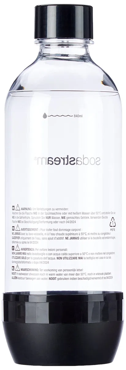 Sodastream Art Nero, Gasatore d’Acqua per Trasformare l’Acqua in Acqua Frizzante & Bottiglie Classiche per gasatore d'acqua, Capienza 1 Litro