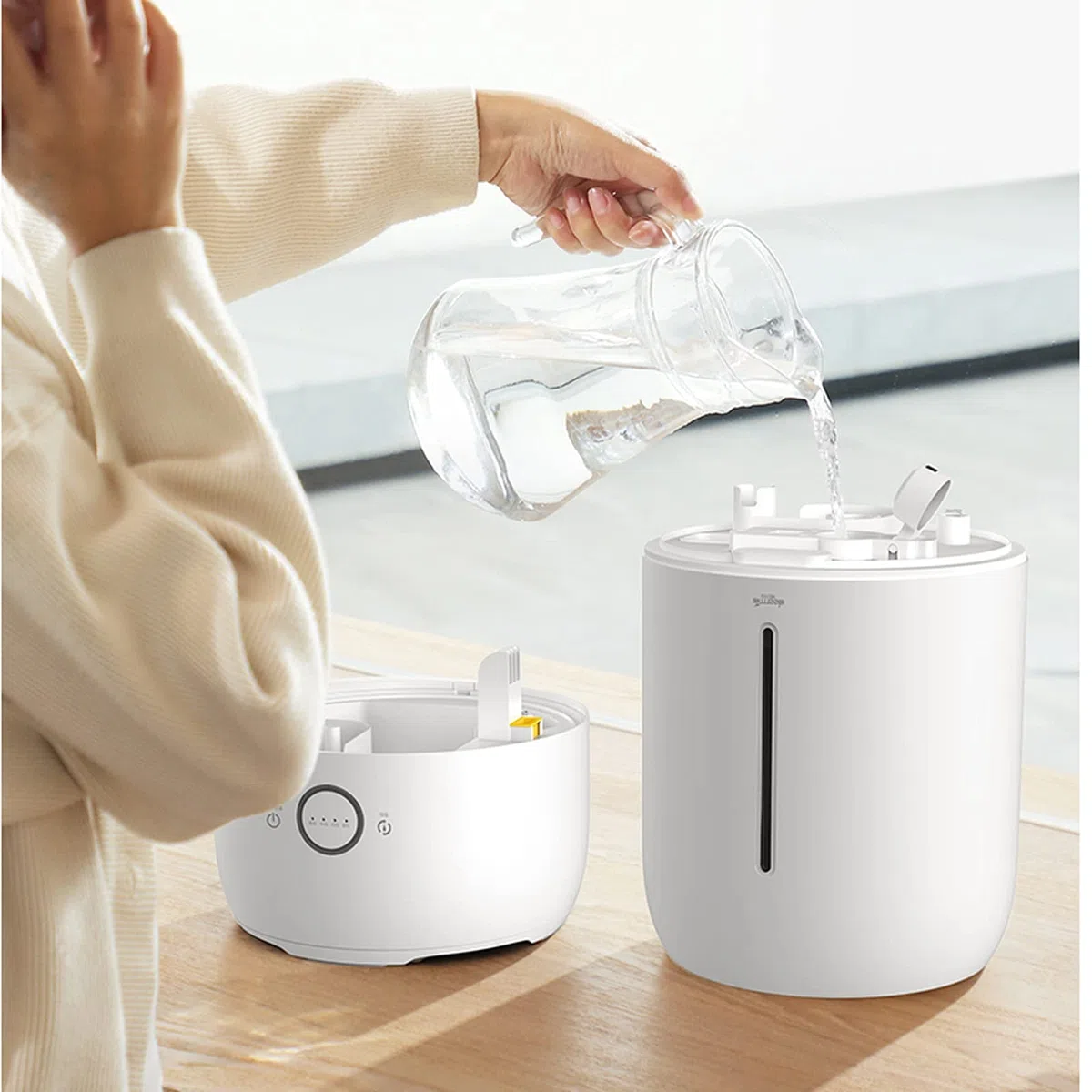 HASMI Umidificatore Ambiente Umidificatori for Camera da Letto, umidificatore di Nebbia Fresca for Baby Room con spegnimento Automatico e Accogliente Luce Notturna Domestico Umidificatore