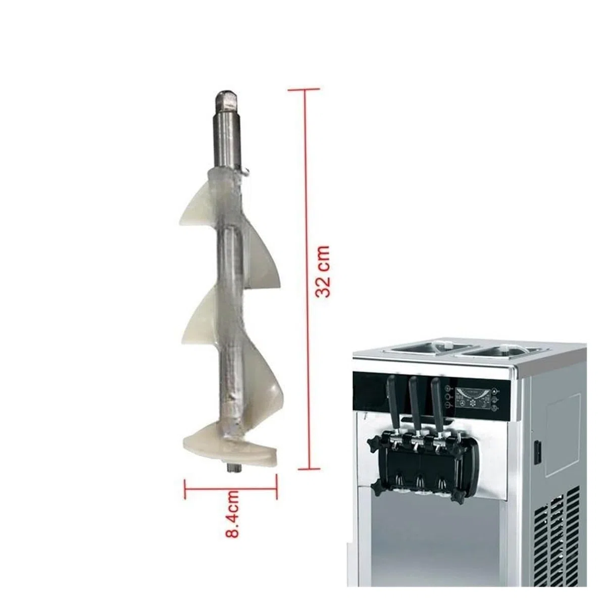 1 Pezzo Di Ricambio For Asta Di Agitazione Corta, Lunghezza 32 Cm, Asta For Raschietto, Compatibile Con Donper, Macchine For Gelato DB BTK BH Soft Serve.