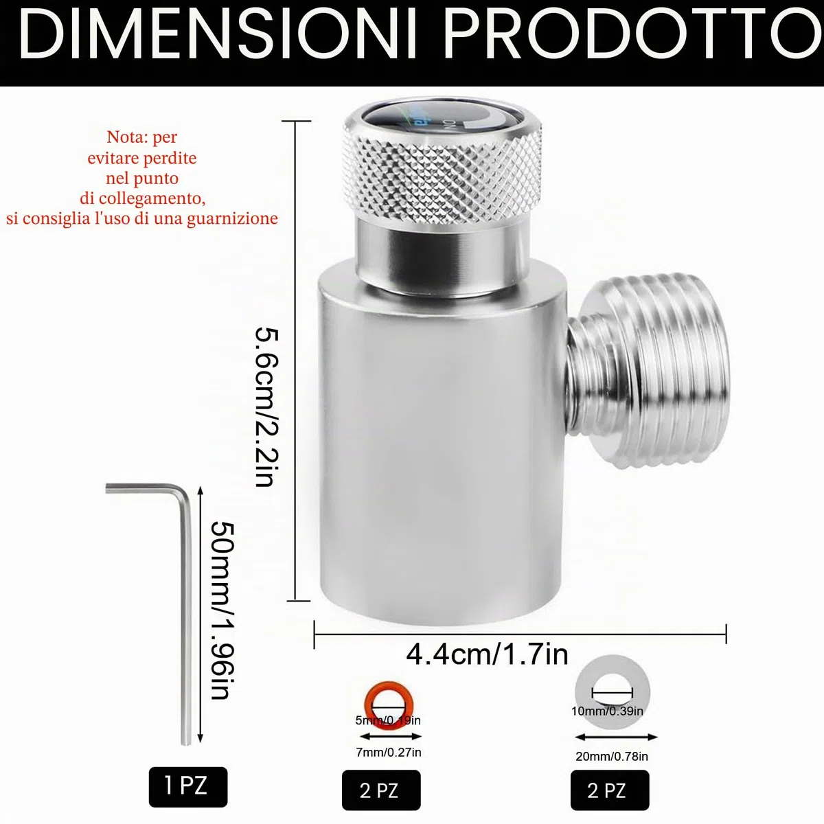 Adattatore per bombola di CO2, Ricarica Cilindro CO2 Adattatore da W21.8-14 a TR21-4, Ricarica di CO2, Convertitore di Soda, per Bombole per Acquario, Adattatore di Ricarica per Soda (Argento)